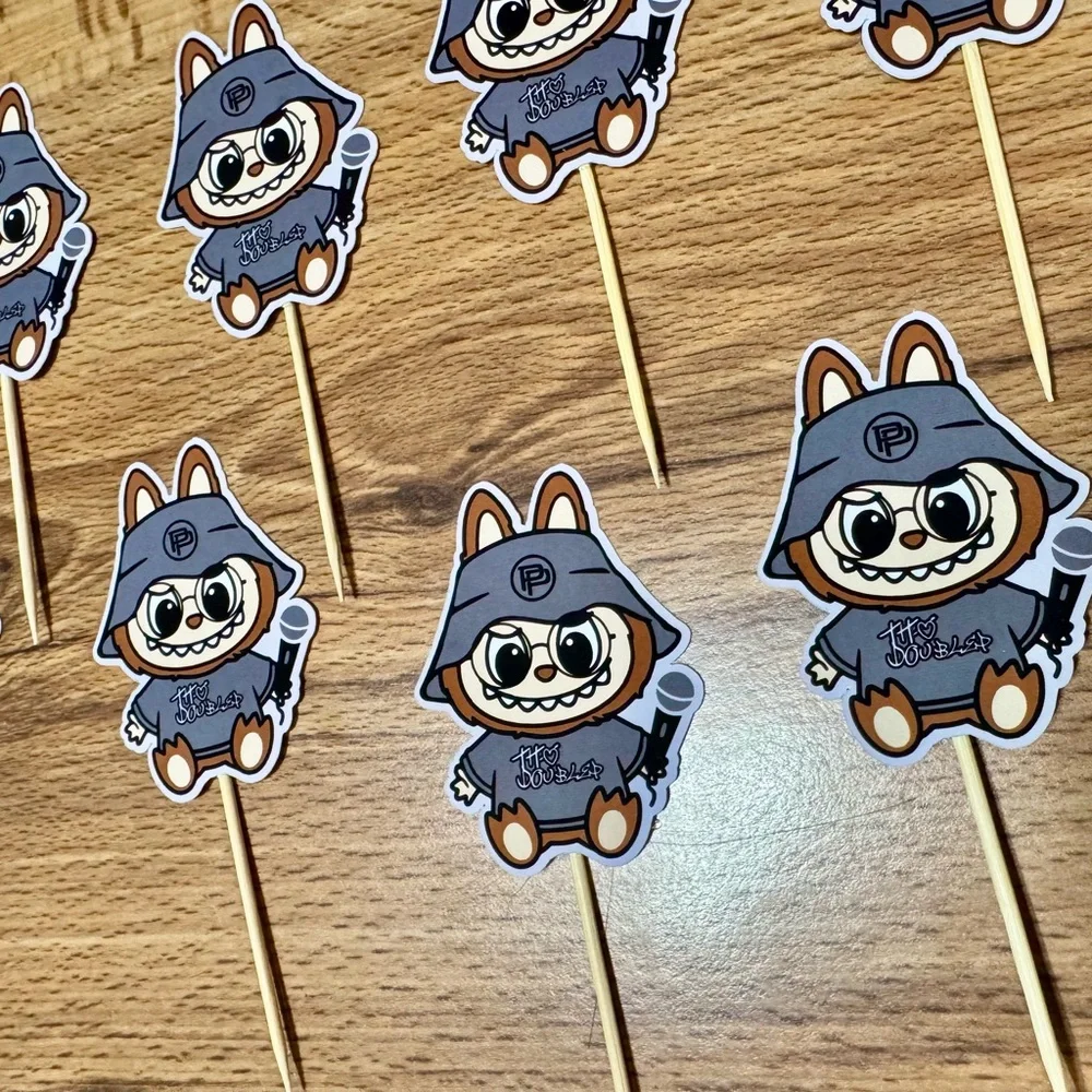 Tito double p labubu themed Cupcake Toppers